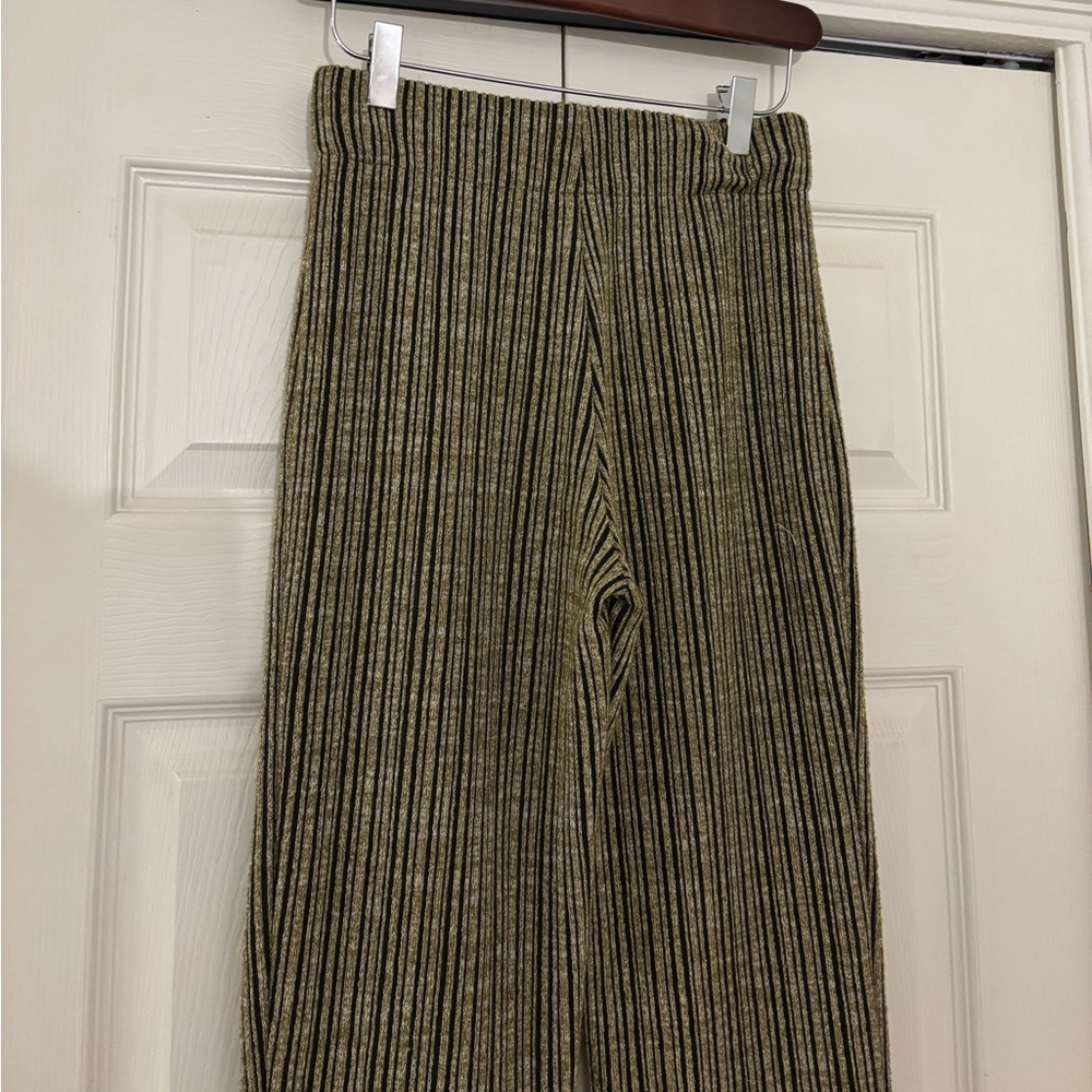 RAG & BONE Raimi Gold and Black Striped Flare Pants - Picture 11 of 12